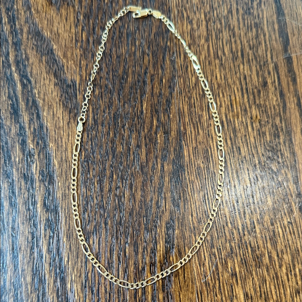 Adina Eden Gold Figaro Chain Necklace With Lobster Clasp